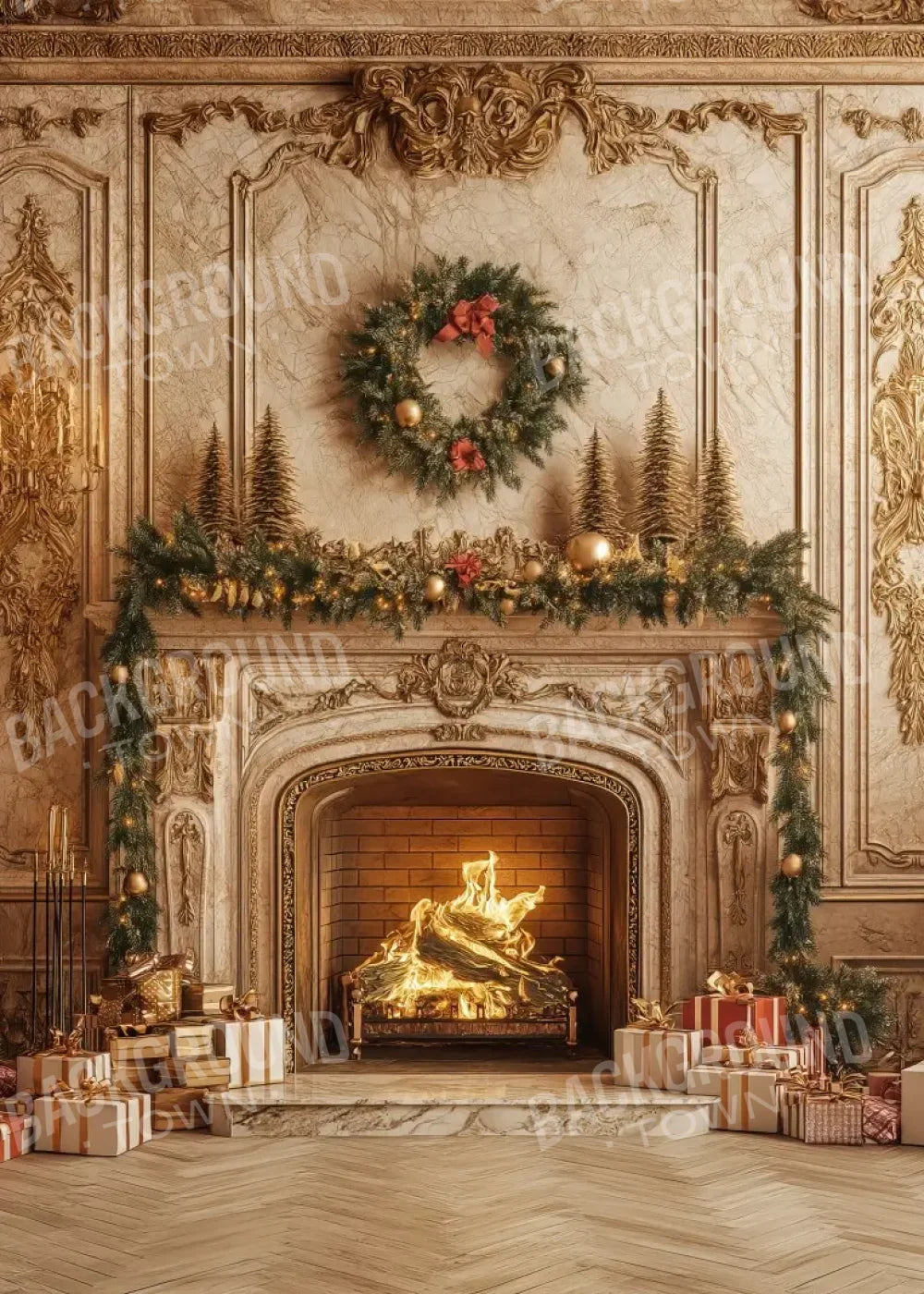 Golden Noel 5’x7’ UltraCloth (60 x 84 inch) Backdrop