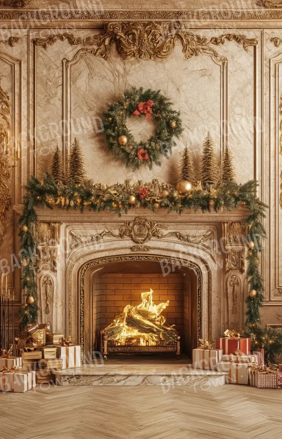 Golden Noel 9’x14’ UltraCloth (108 x 168 inch) Backdrop