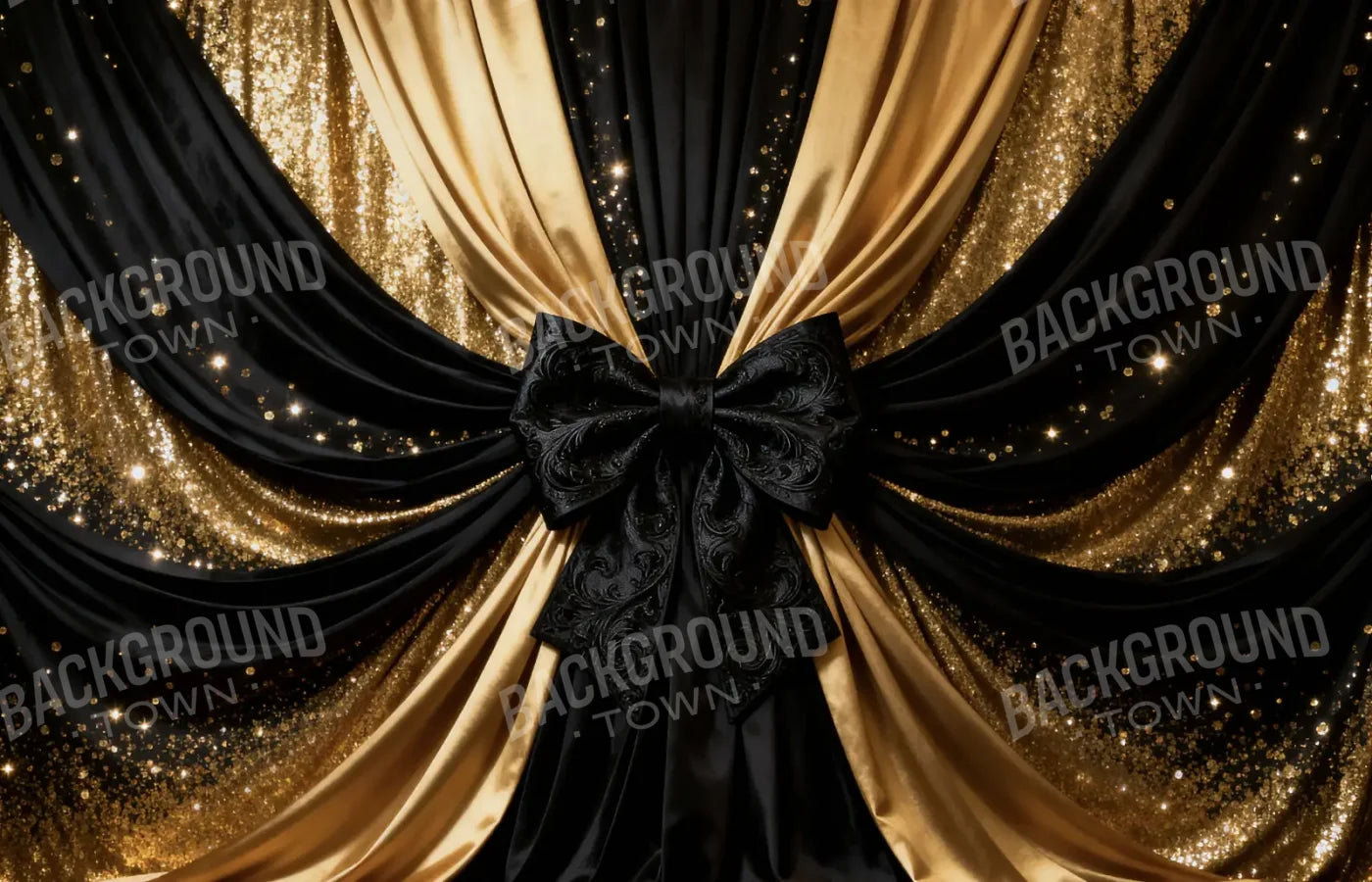 Golden Shimmer Dior Bow New Years 14’x9’ UltraCloth (168 x 108 inch) Backdrop
