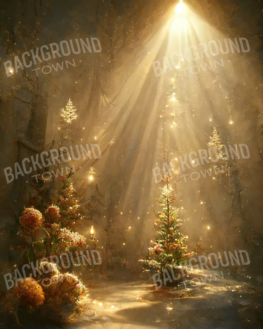 Golden Wonderland 8’X10’ Fleece (96 X 120 Inch) Backdrop