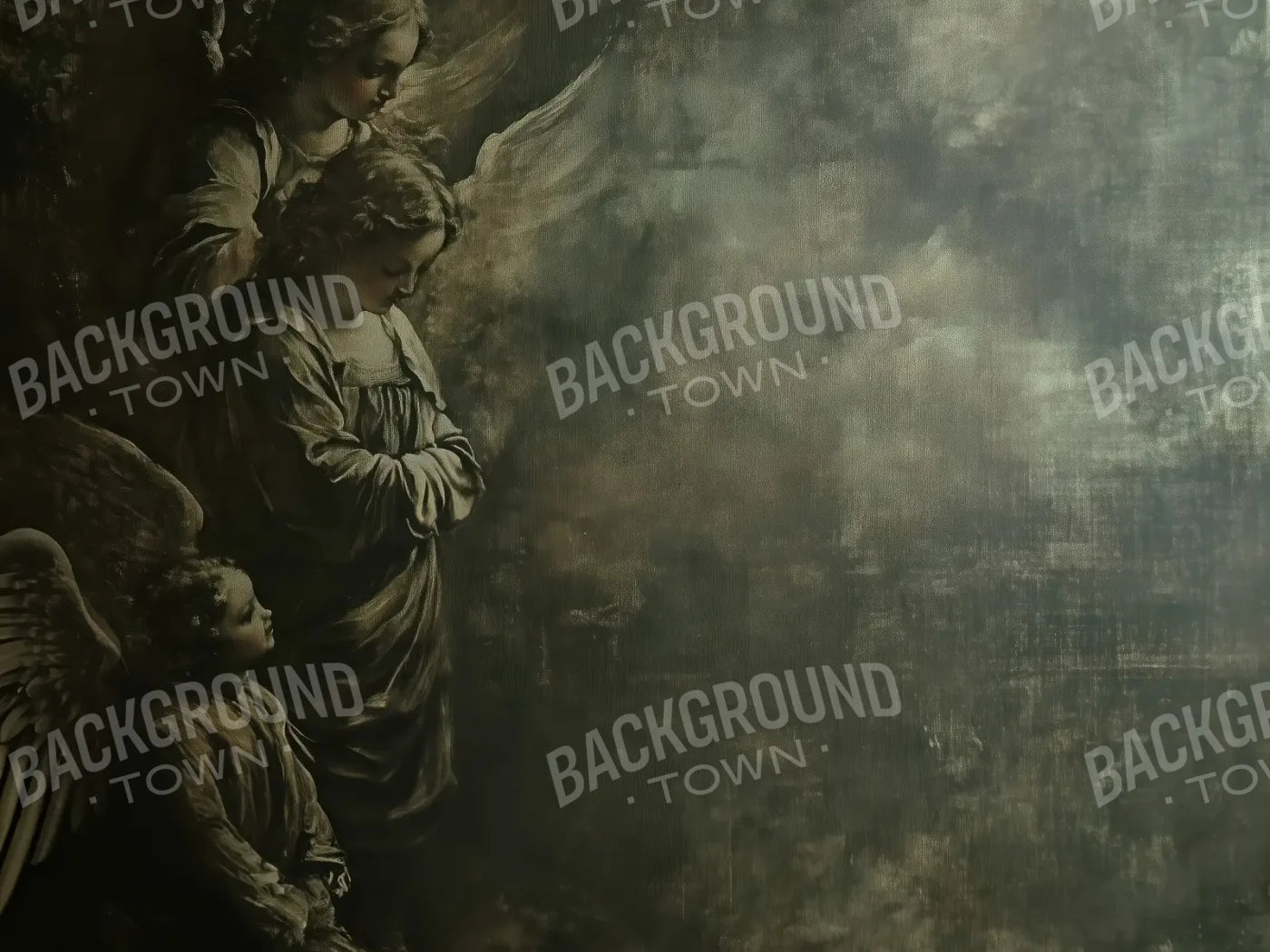 Gothic Angels2 6’8x5’ Fleece (80 x 60 inch) Backdrop