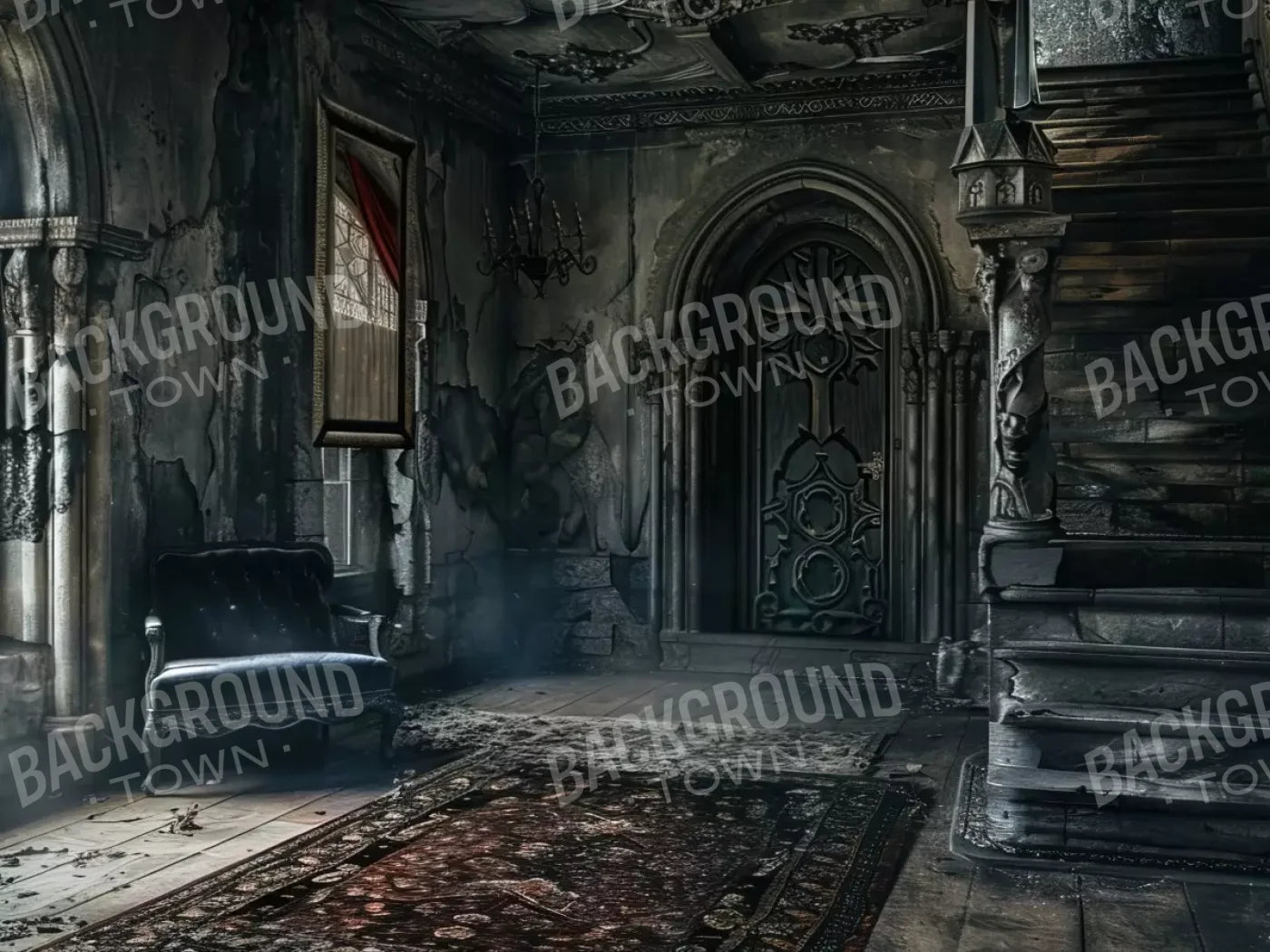 Gothic Entry 8’X6’ Fleece (96 X 72 Inch) Backdrop