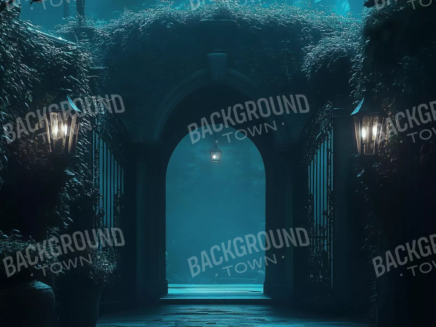 Gothic Garden I Horizontal 8’X6’ Fleece (96 X 72 Inch) Backdrop