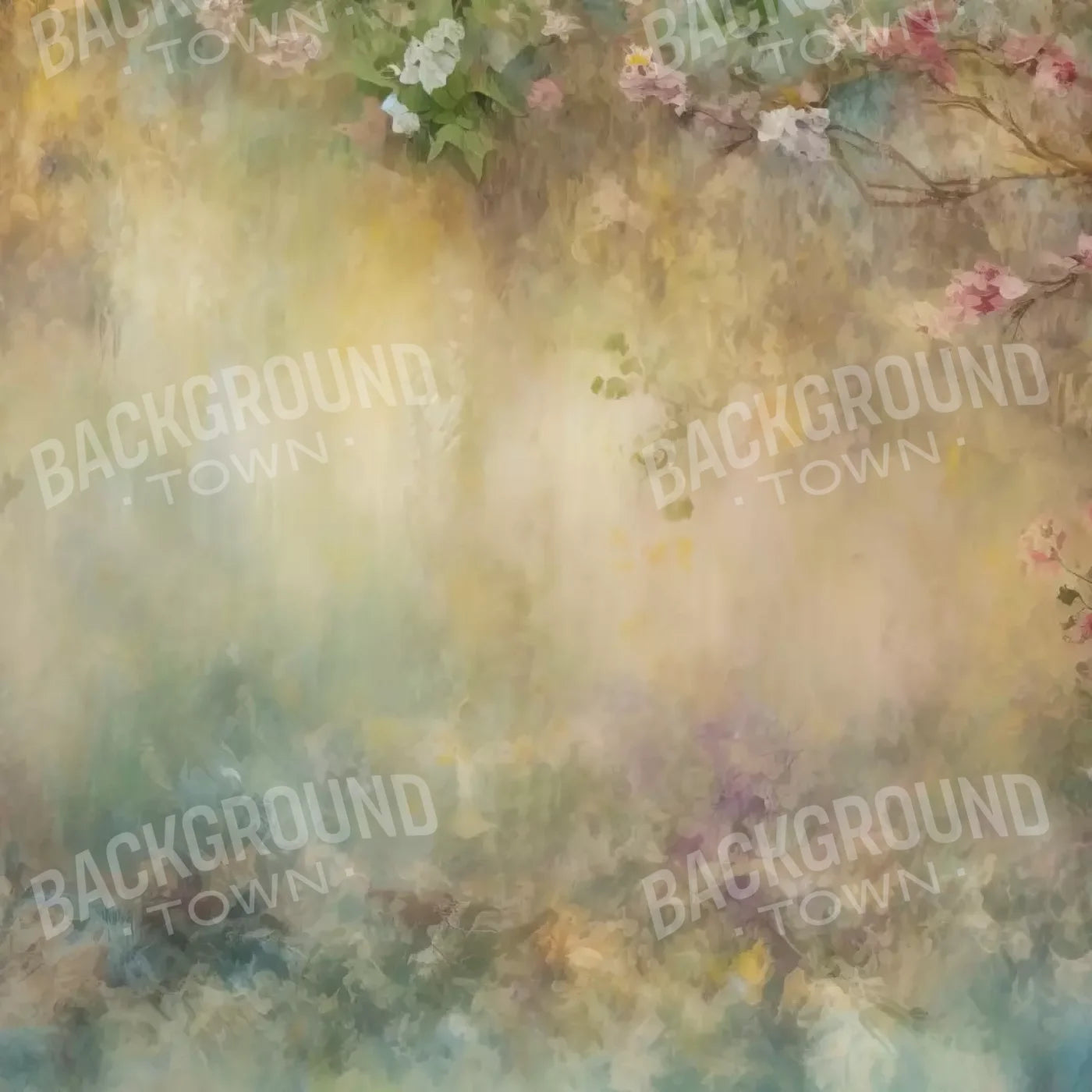 Graceful Dusty Flower Painting 10’X10’ Ultracloth (120 X Inch) Backdrop