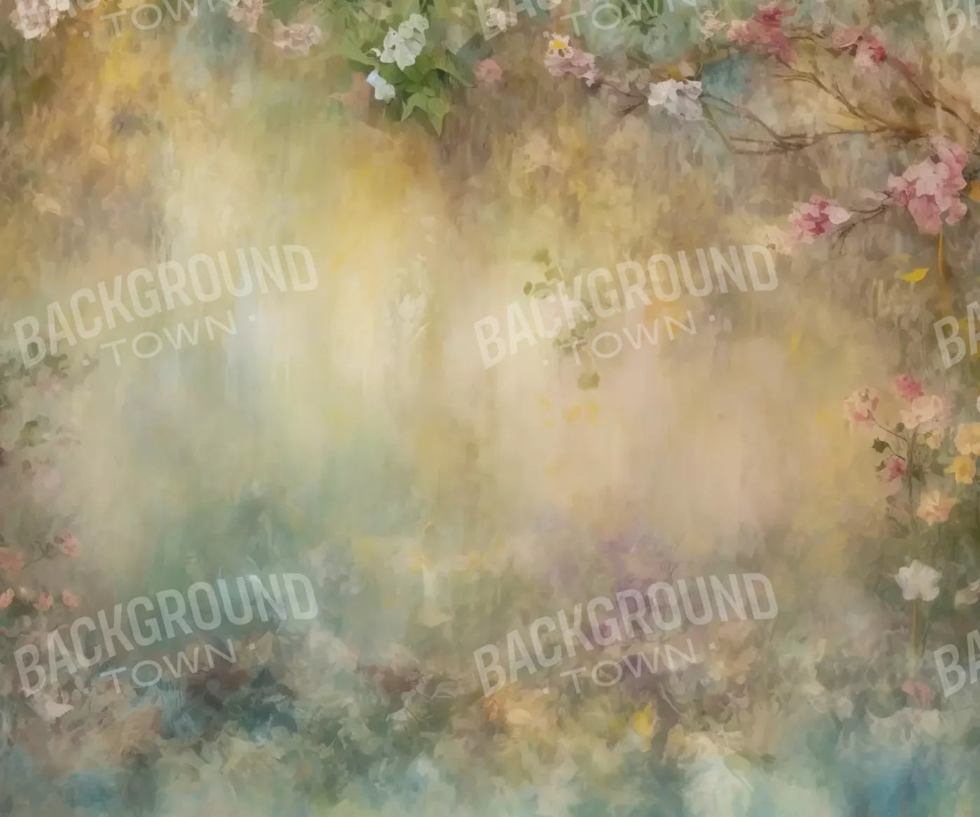 Graceful Dusty Flower Painting 12’X10’ Ultracloth (144 X 120 Inch) Backdrop