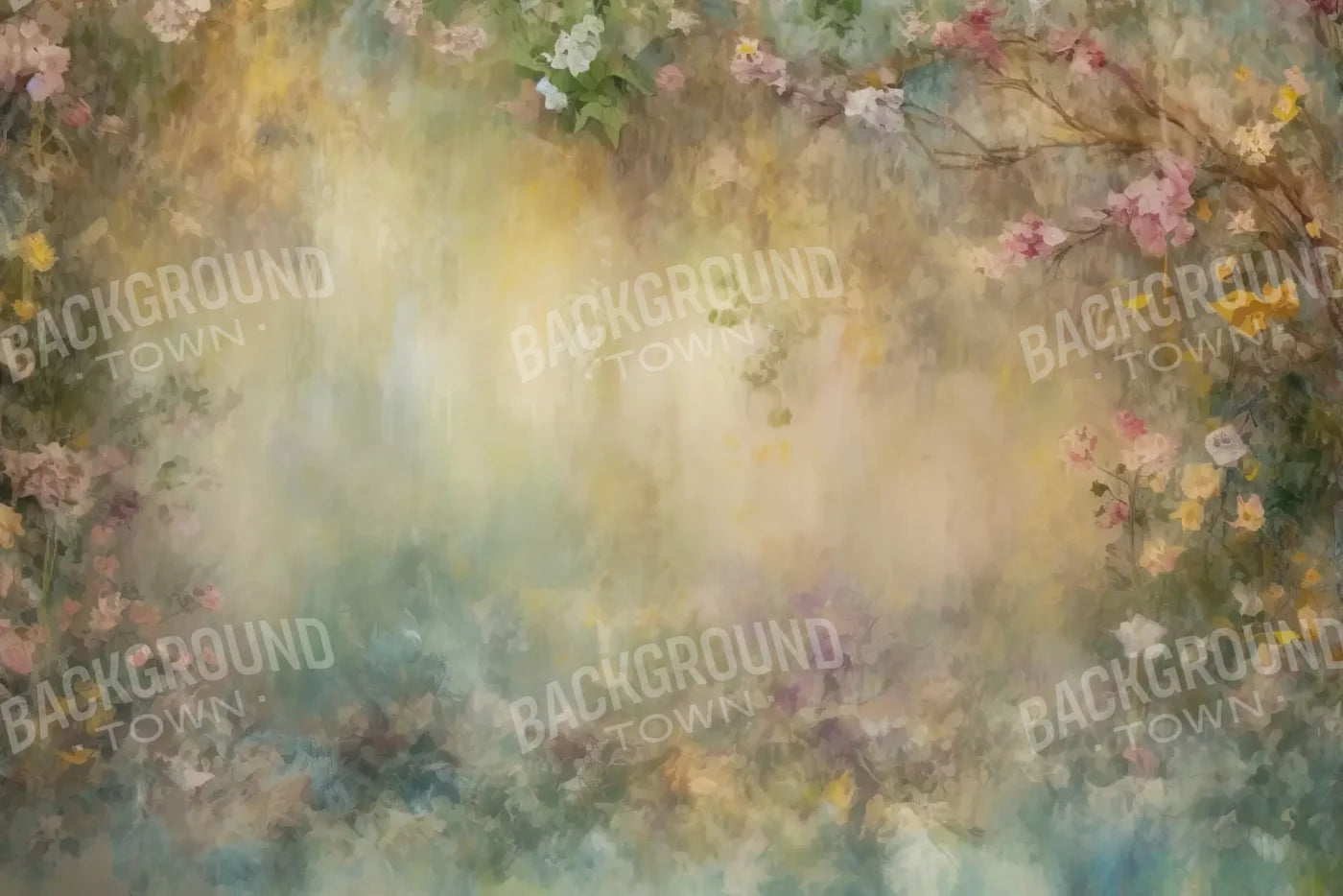 Graceful Dusty Flower Painting 12’X8’ Ultracloth (144 X 96 Inch) Backdrop