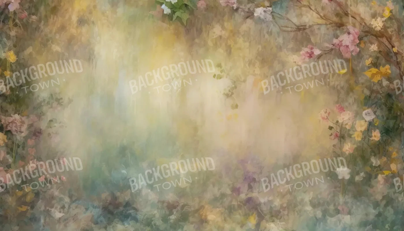 Graceful Dusty Flower Painting 14’X8’ Ultracloth (168 X 96 Inch) Backdrop