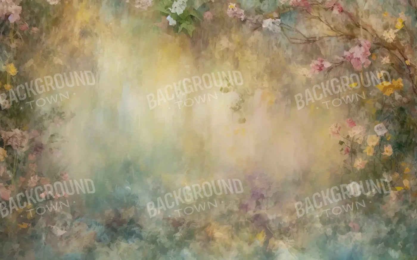 Graceful Dusty Flower Painting 16’X10’ Ultracloth (192 X 120 Inch) Backdrop