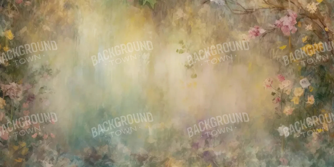 Graceful Dusty Flower Painting 16’X8’ Ultracloth (192 X 96 Inch) Backdrop