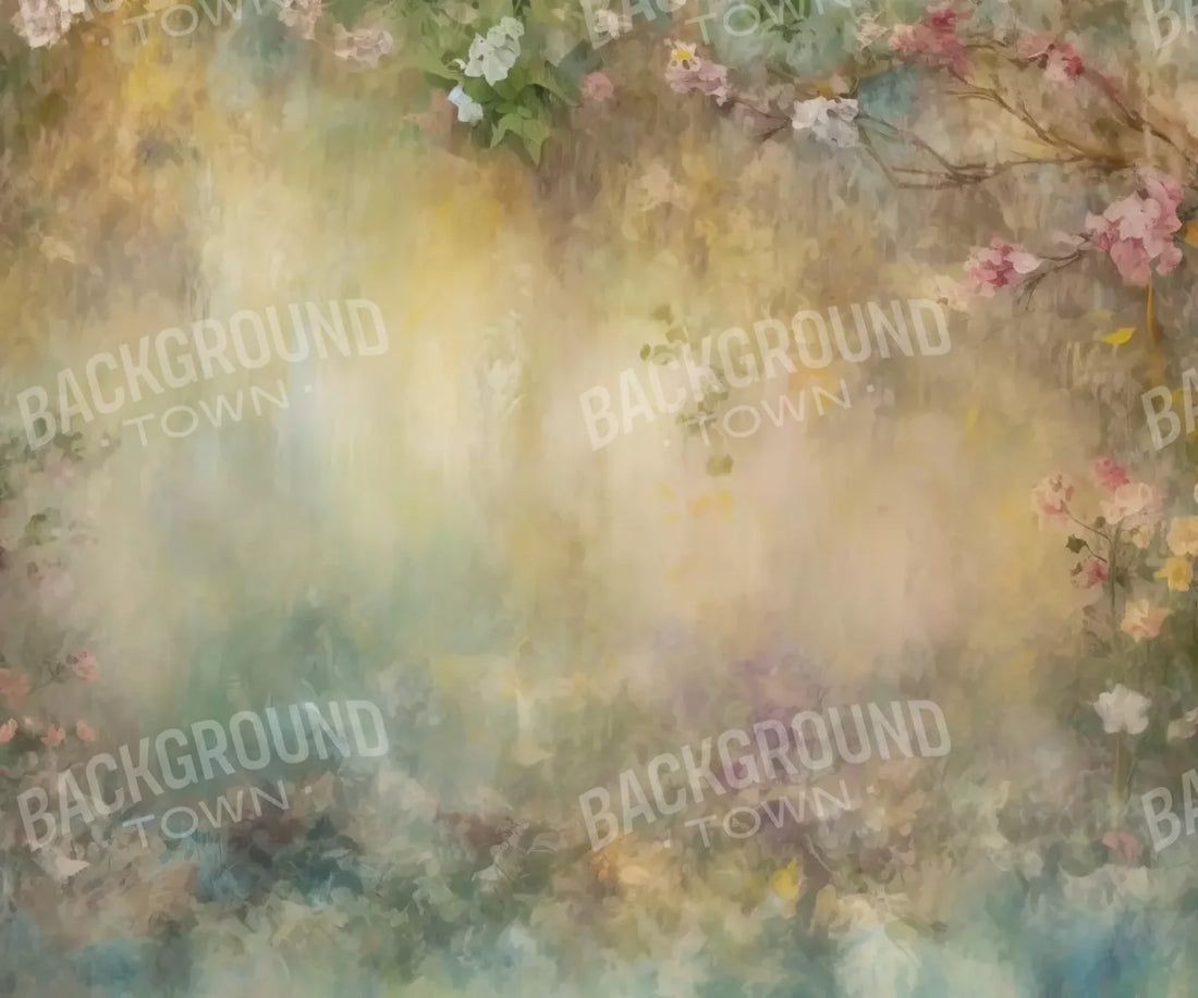 Graceful Dusty Flower Painting 5’X4’2 Fleece (60 X 50 Inch) Backdrop