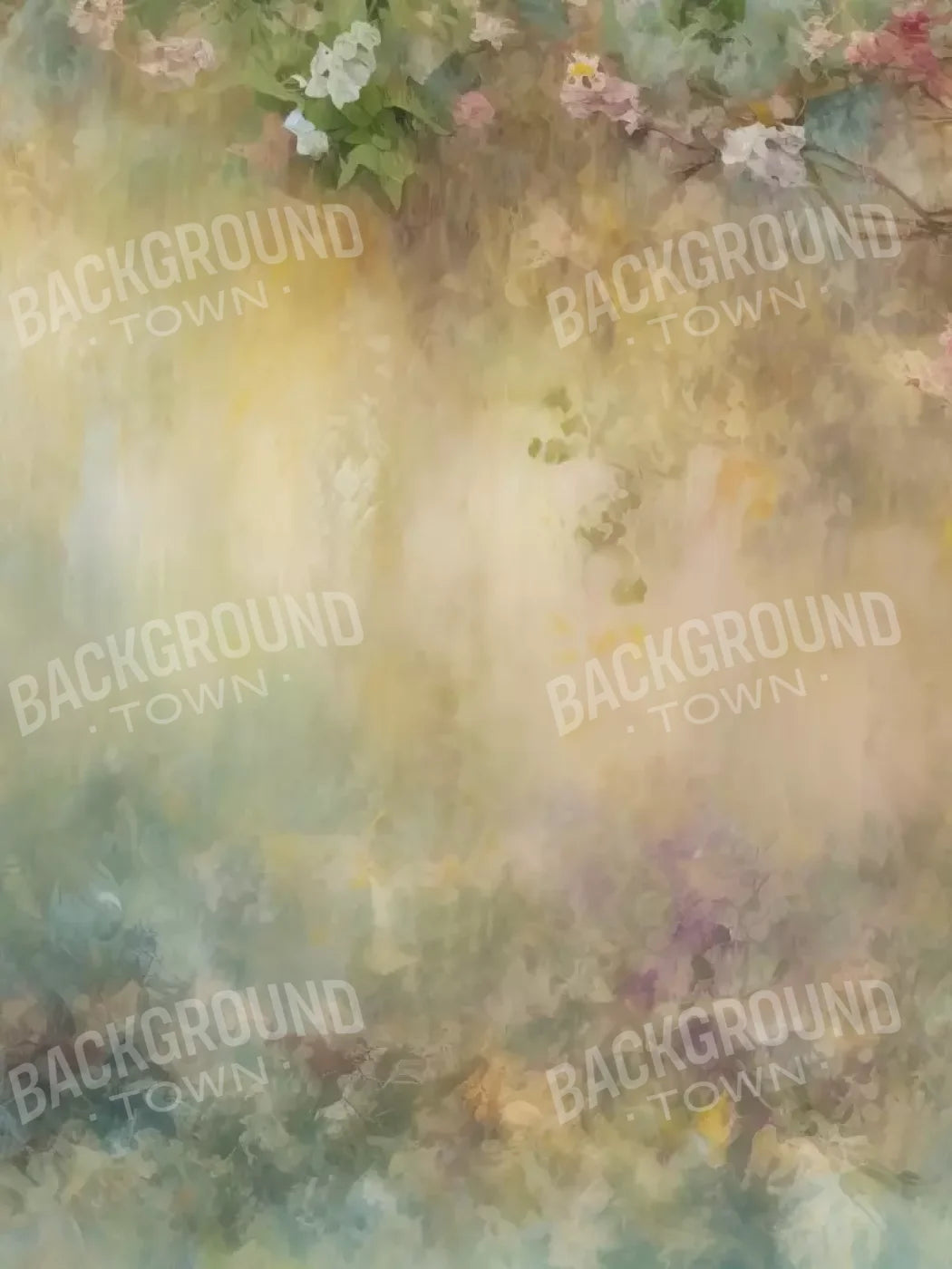 Graceful Dusty Flower Painting 6’X8’ Fleece (72 X 96 Inch) Backdrop