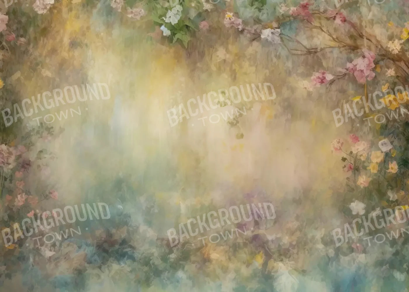 Graceful Dusty Flower Painting 7’X5’ Ultracloth (84 X 60 Inch) Backdrop