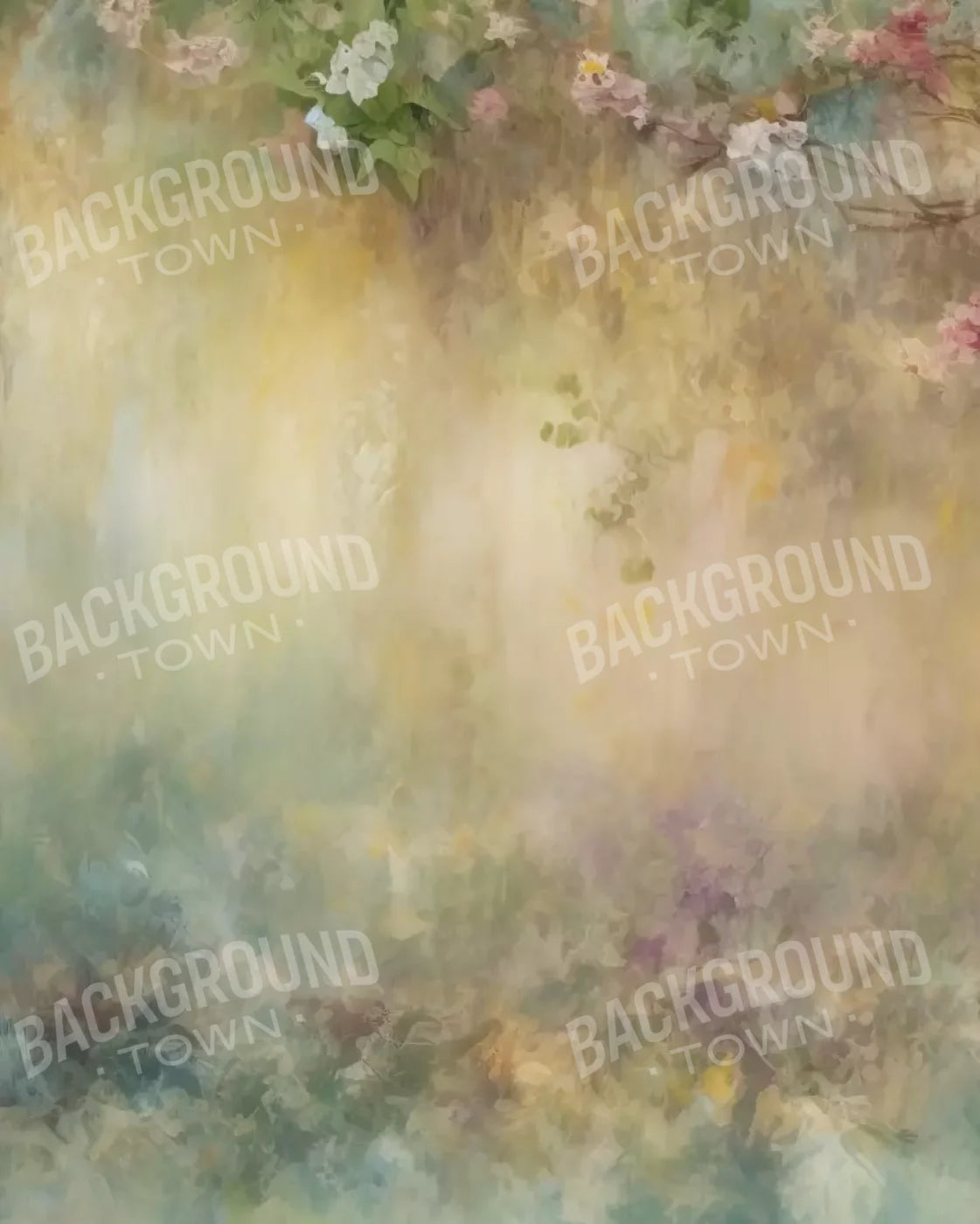 Graceful Dusty Flower Painting 8’X10’ Fleece (96 X 120 Inch) Backdrop