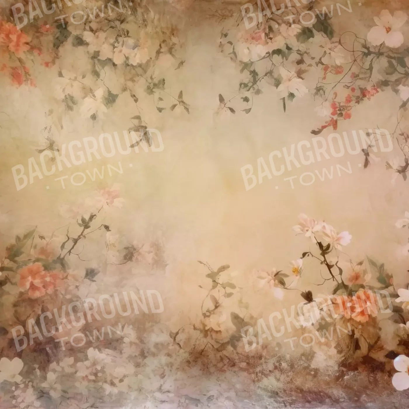 Graceful Dusty Flower Painting Ii 10’X10’ Ultracloth (120 X Inch) Backdrop