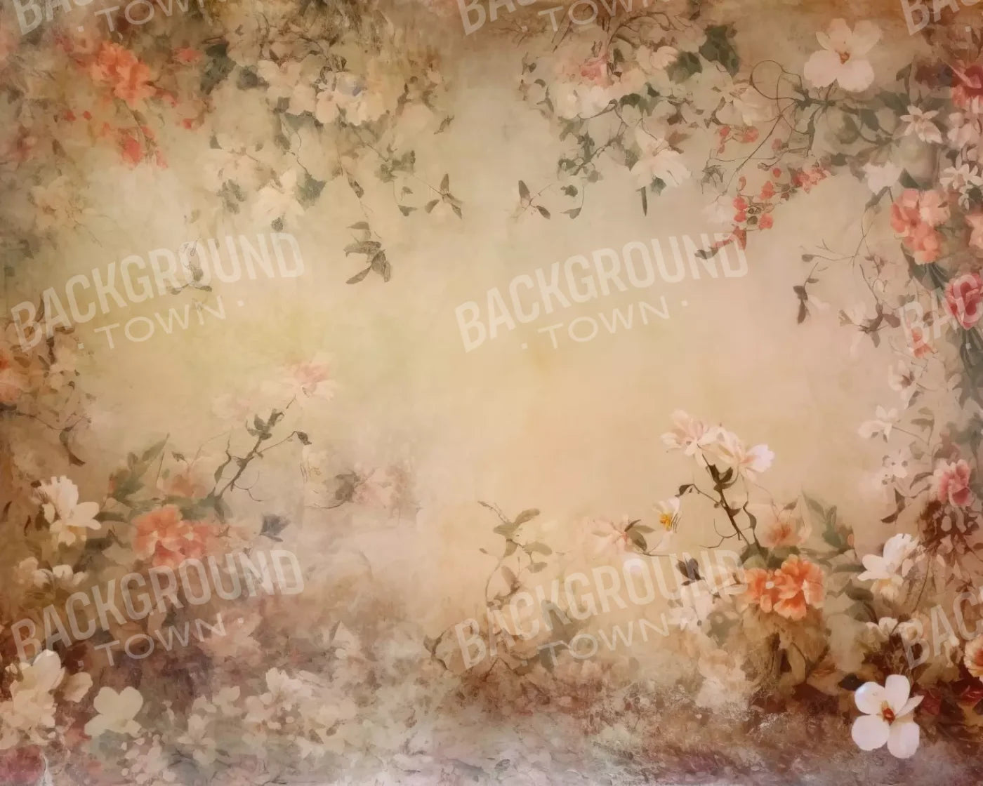 Graceful Dusty Flower Painting Ii 10’X8’ Fleece (120 X 96 Inch) Backdrop