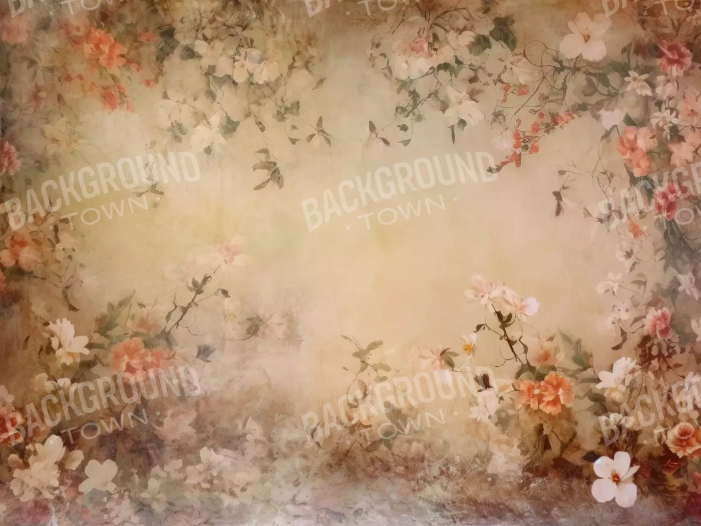 Graceful Dusty Flower Painting Ii 6’8X5’ Fleece (80 X 60 Inch) Backdrop