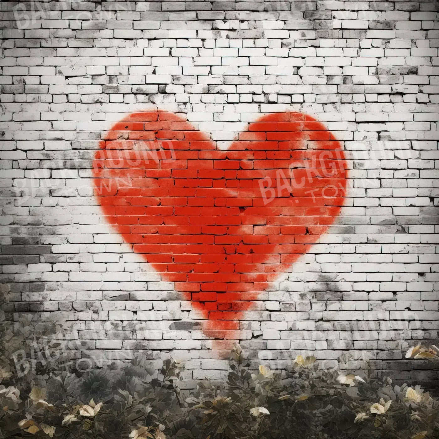 Graffitti Heart I 10’X10’ Ultracloth (120 X Inch) Backdrop