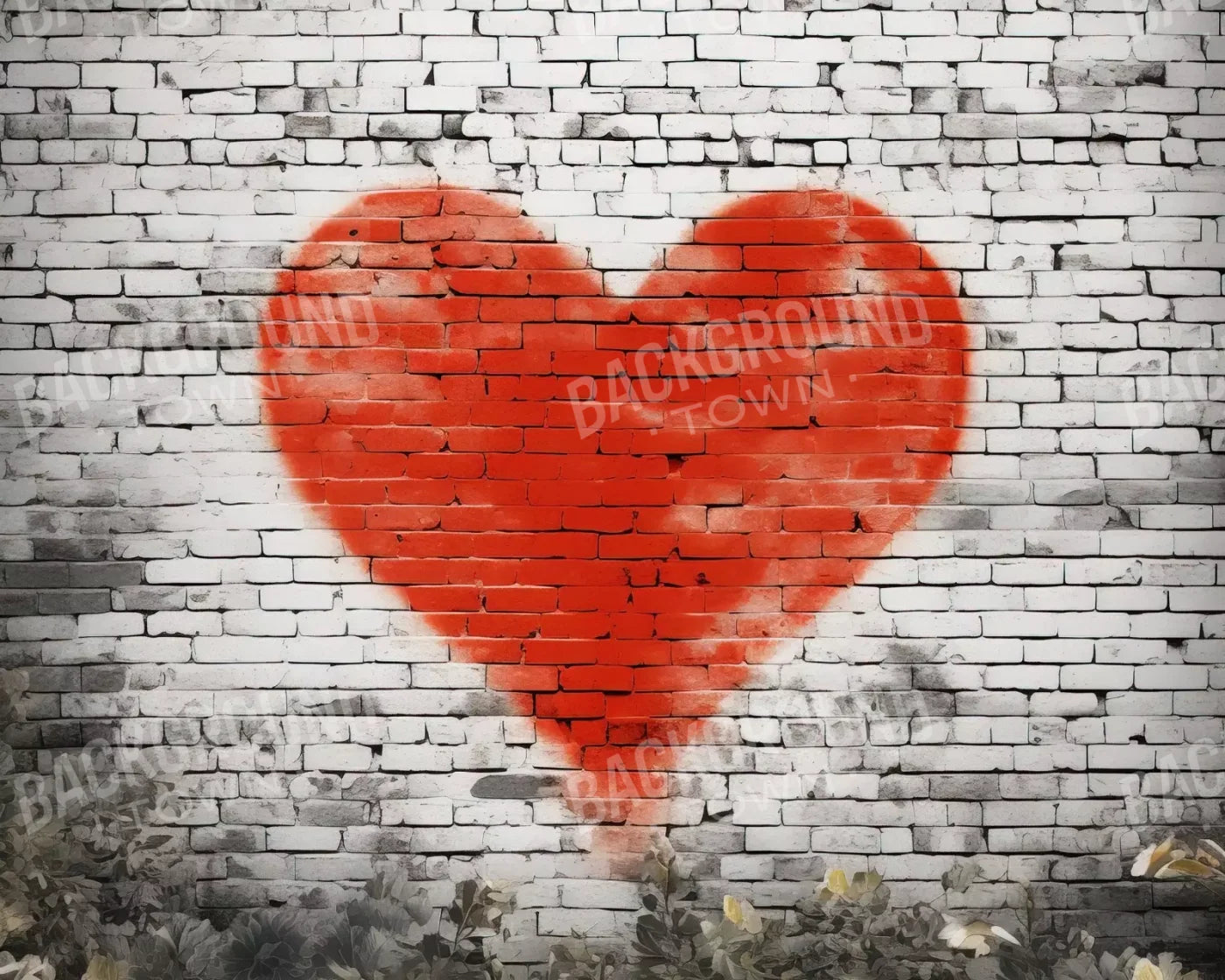 Graffitti Heart I 10’X8’ Fleece (120 X 96 Inch) Backdrop