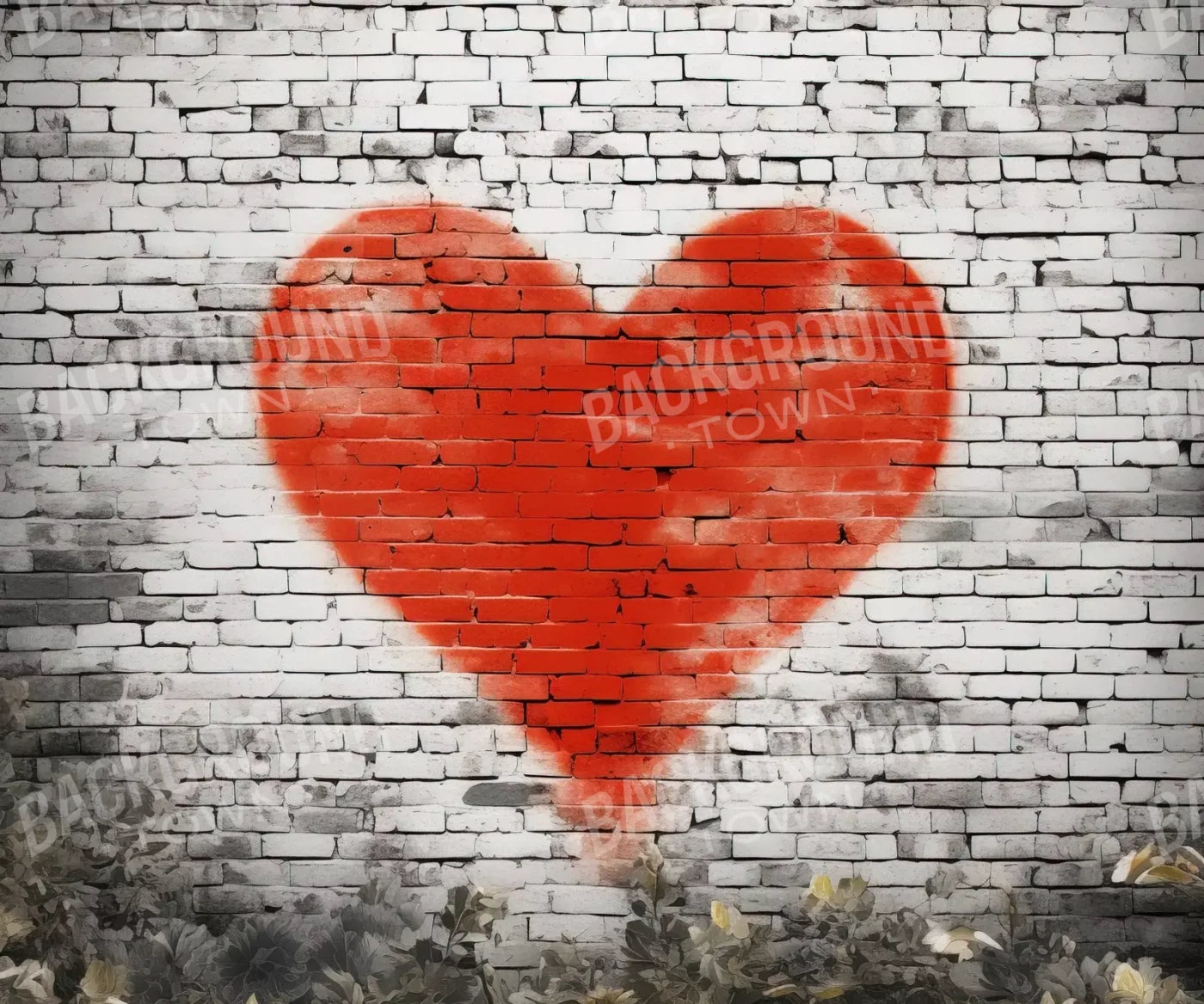 Graffitti Heart I 12’X10’ Ultracloth (144 X 120 Inch) Backdrop