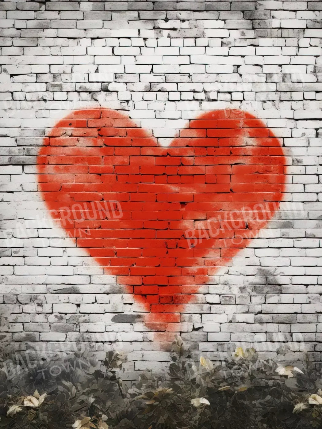 Graffitti Heart I 5’X6’8 Fleece (60 X 80 Inch) Backdrop