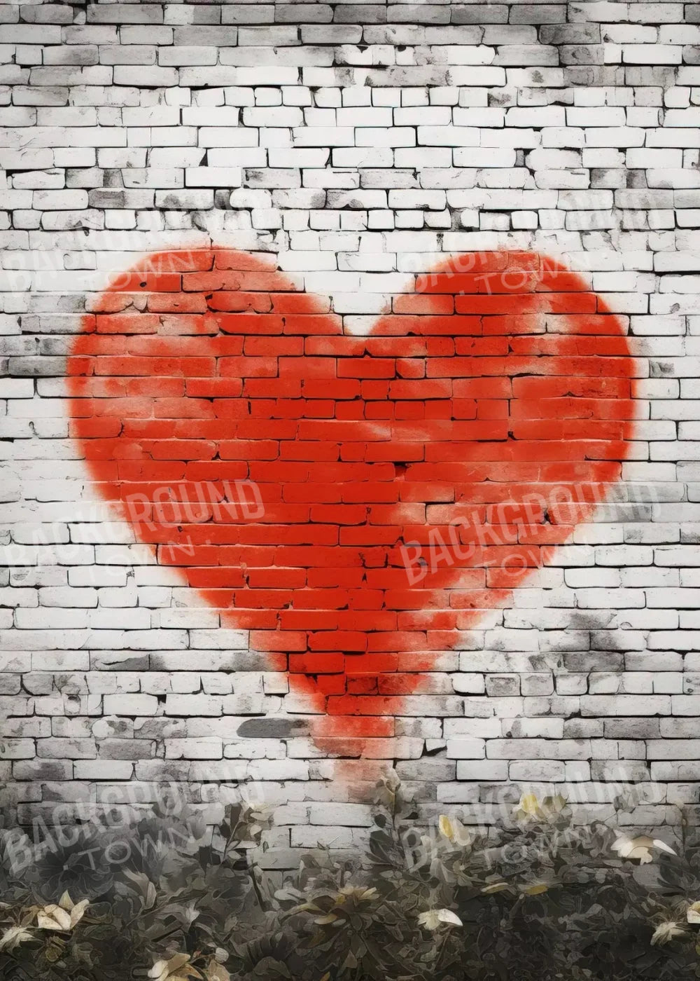 Graffitti Heart I 5’X7’ Ultracloth (60 X 84 Inch) Backdrop