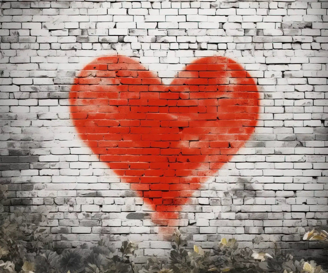 Graffitti Heart I 5’X4’2 Fleece (60 X 50 Inch) Backdrop