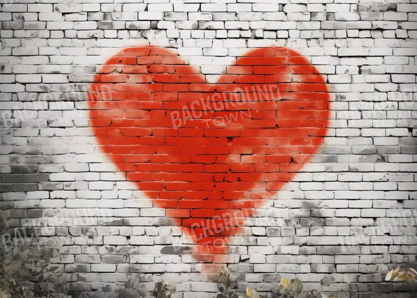 Graffitti Heart I 7’X5’ Ultracloth (84 X 60 Inch) Backdrop