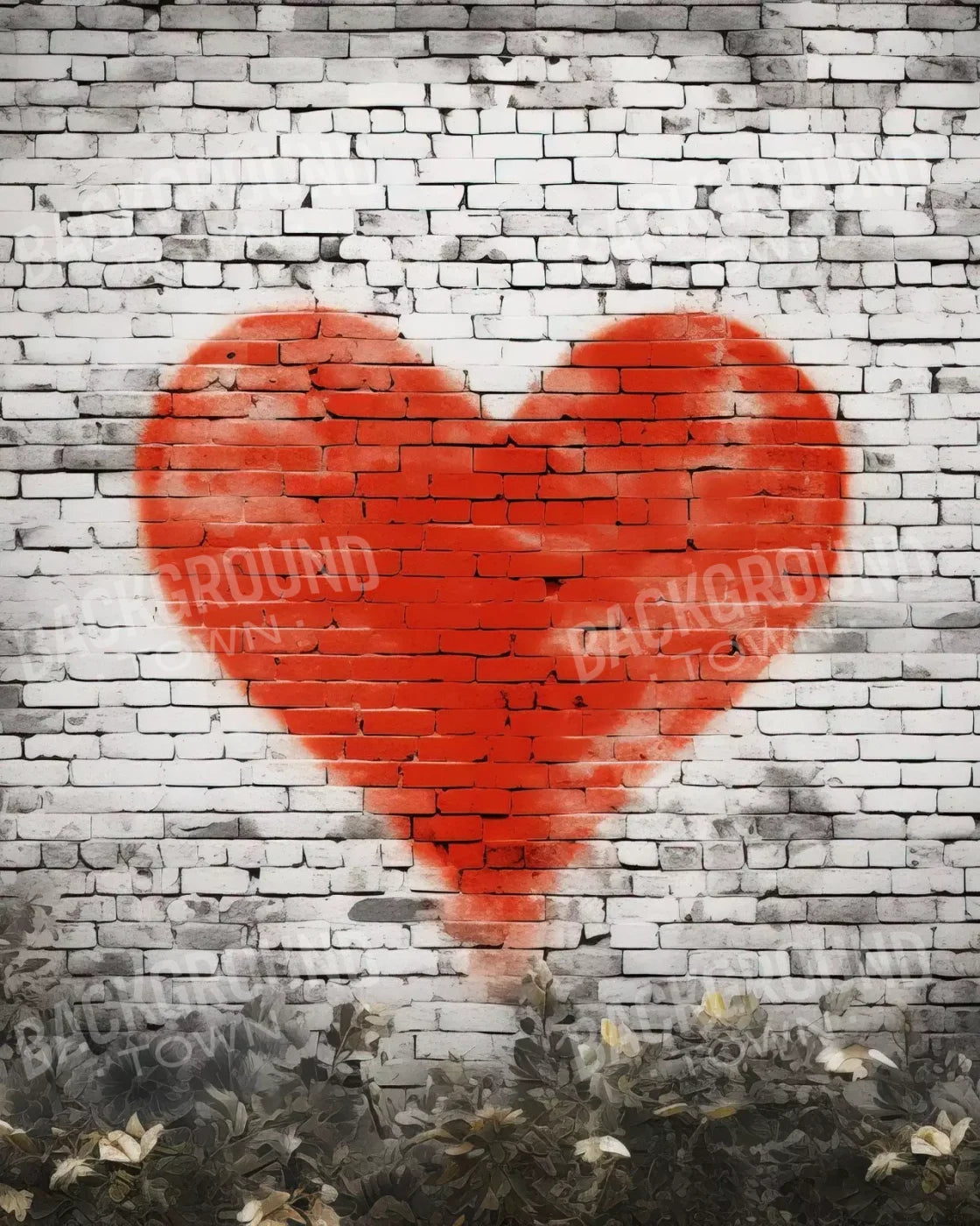 Graffitti Heart I 8’X10’ Fleece (96 X 120 Inch) Backdrop