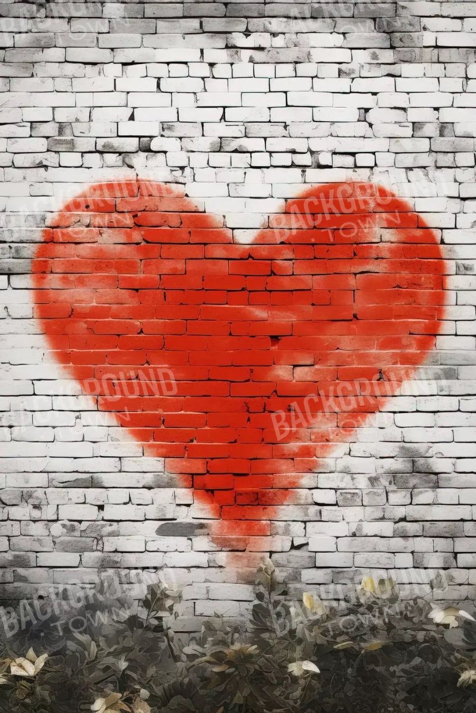 Graffitti Heart I 8’X12’ Ultracloth (96 X 144 Inch) Backdrop