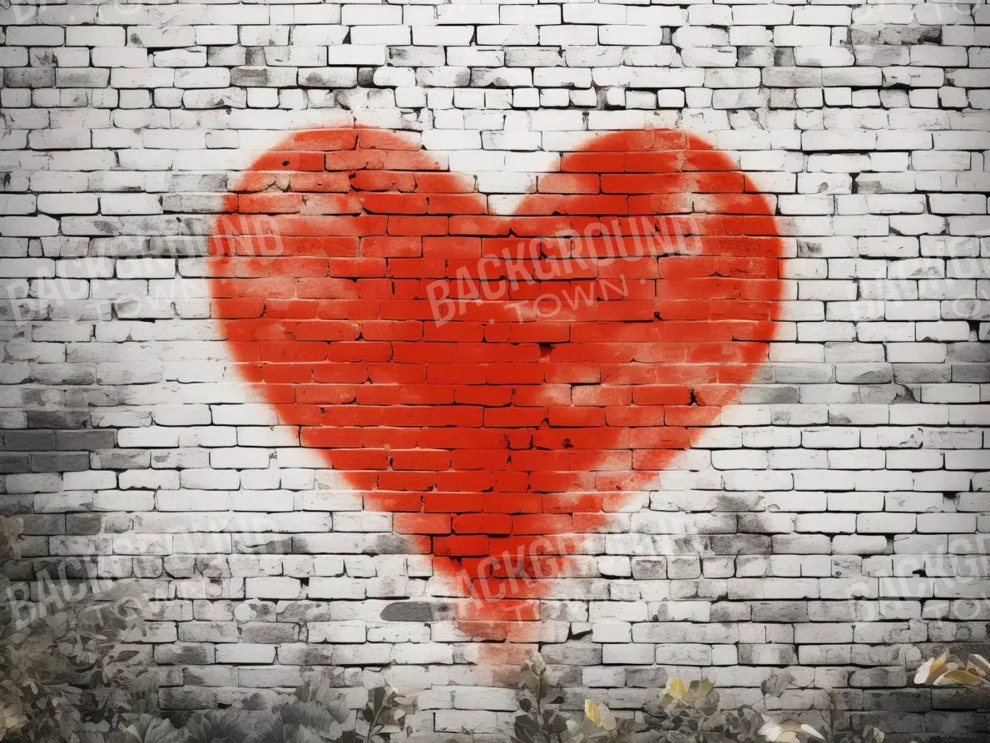 Graffitti Heart I 8’X6’ Fleece (96 X 72 Inch) Backdrop