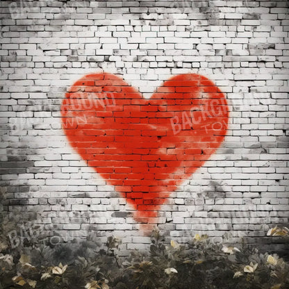 Graffitti Heart I 8’X8’ Fleece (96 X Inch) Backdrop