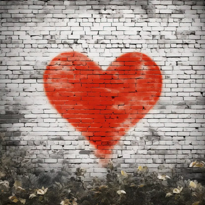 Graffitti Heart I 8’X8’ Fleece (96 X Inch) Backdrop