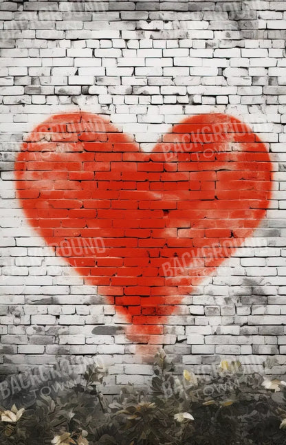 Graffitti Heart I 9’X14’ Ultracloth (108 X 168 Inch) Backdrop