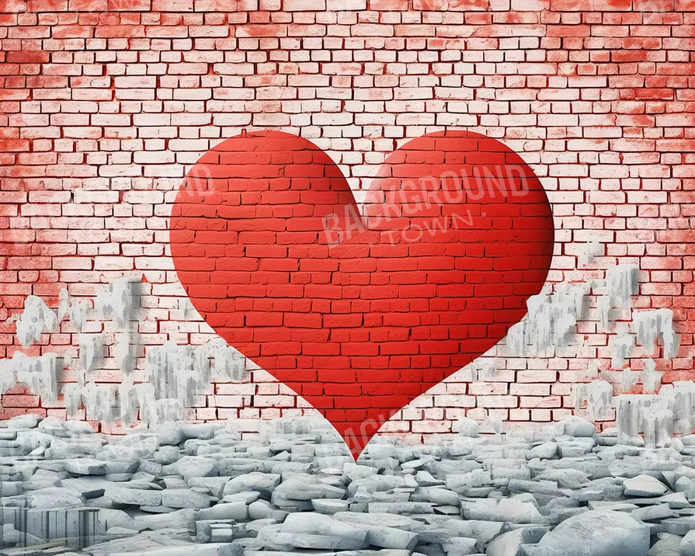 Graffitti Heart Ii 10’X8’ Fleece (120 X 96 Inch) Backdrop