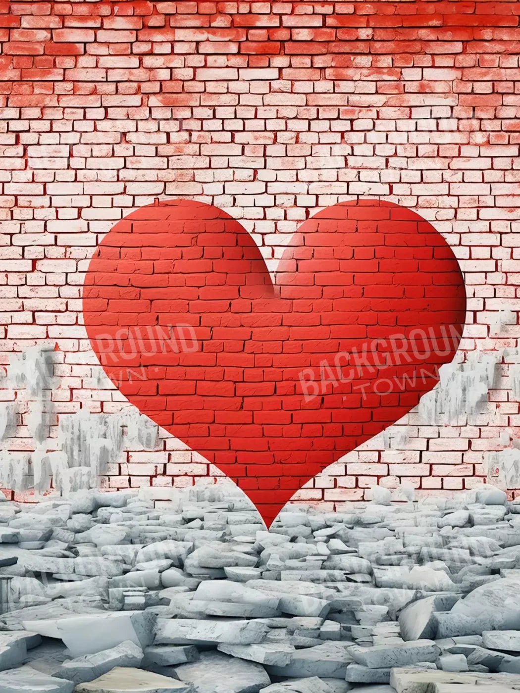 Graffitti Heart Ii 6’X8’ Fleece (72 X 96 Inch) Backdrop