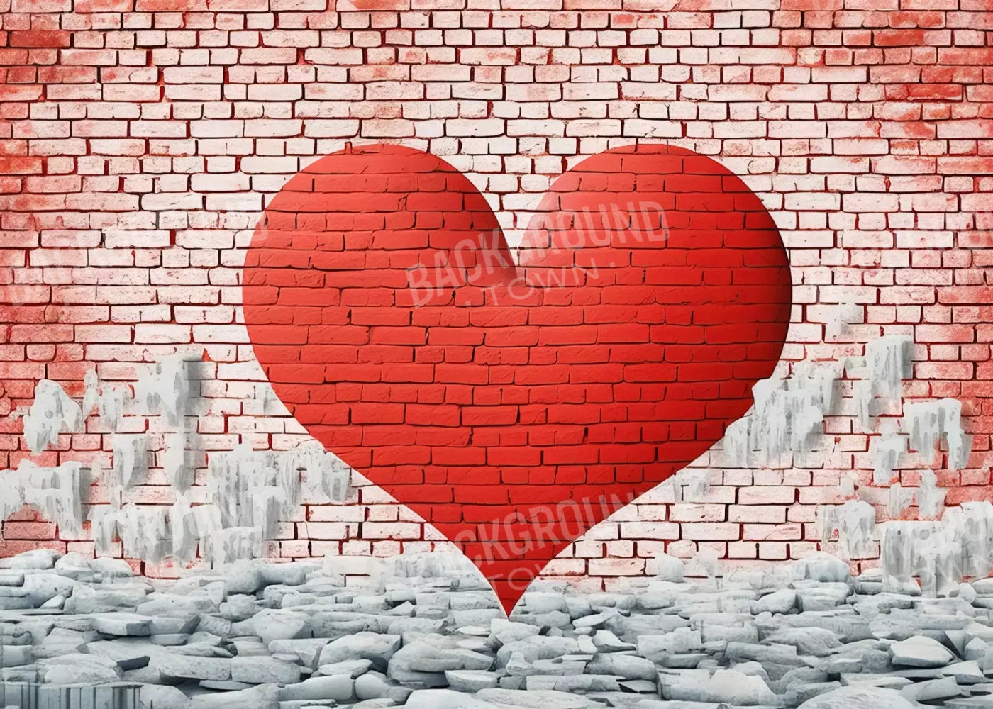 Graffitti Heart Ii 7’X5’ Ultracloth (84 X 60 Inch) Backdrop