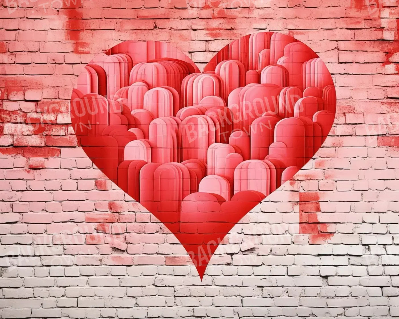 Graffitti Heart Iii 10’X8’ Fleece (120 X 96 Inch) Backdrop