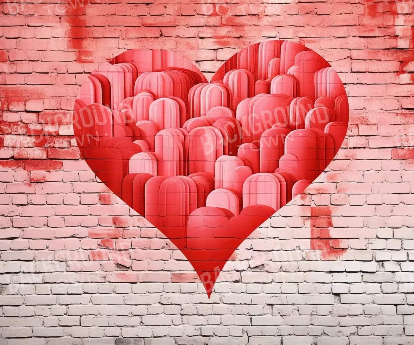 Graffitti Heart Iii 12’X10’ Ultracloth (144 X 120 Inch) Backdrop