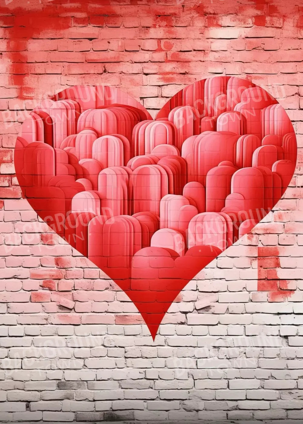 Graffitti Heart Iii 5’X7’ Ultracloth (60 X 84 Inch) Backdrop