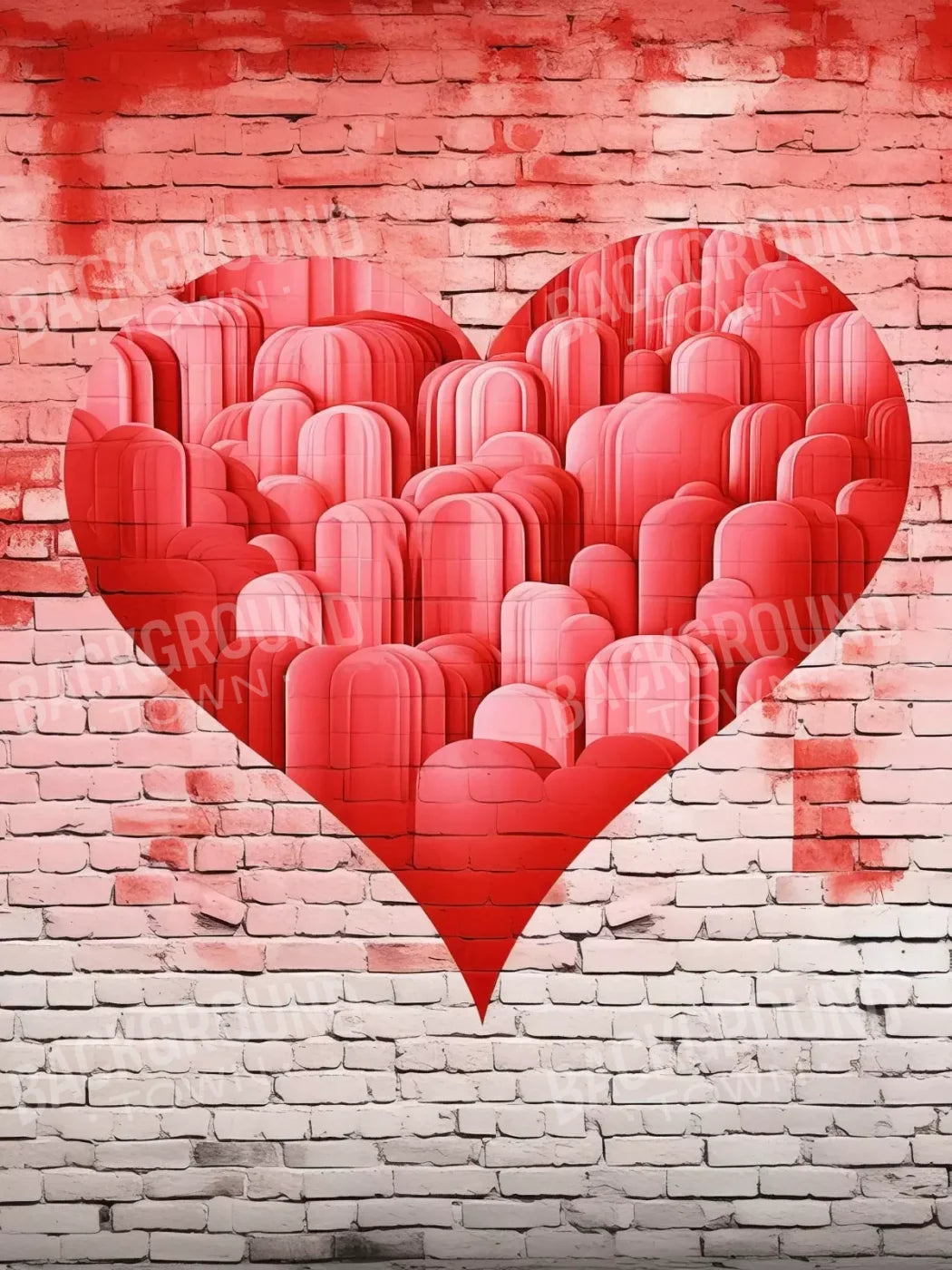 Graffitti Heart Iii 6’X8’ Fleece (72 X 96 Inch) Backdrop