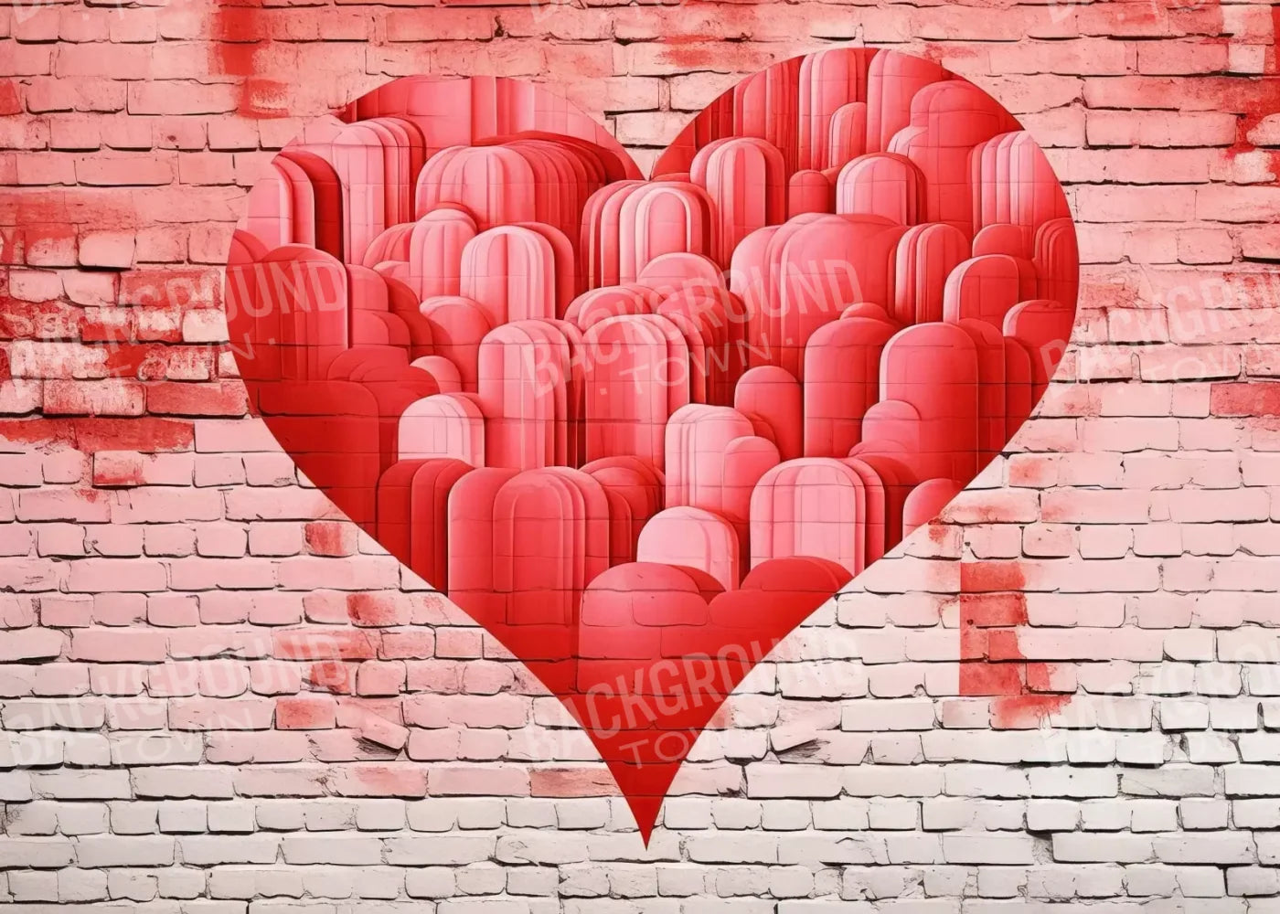 Graffitti Heart Iii 7’X5’ Ultracloth (84 X 60 Inch) Backdrop