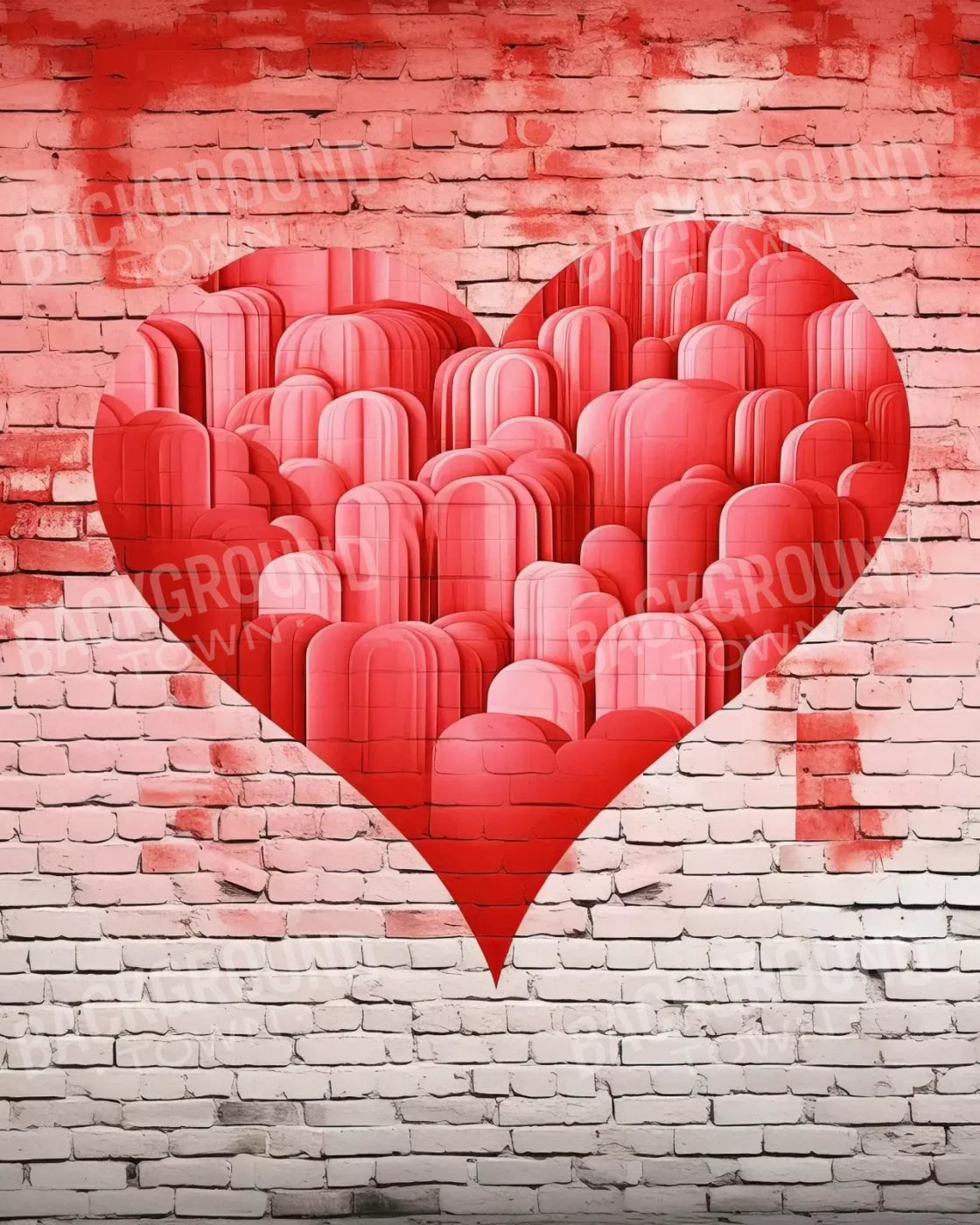 Graffitti Heart Iii 8’X10’ Fleece (96 X 120 Inch) Backdrop