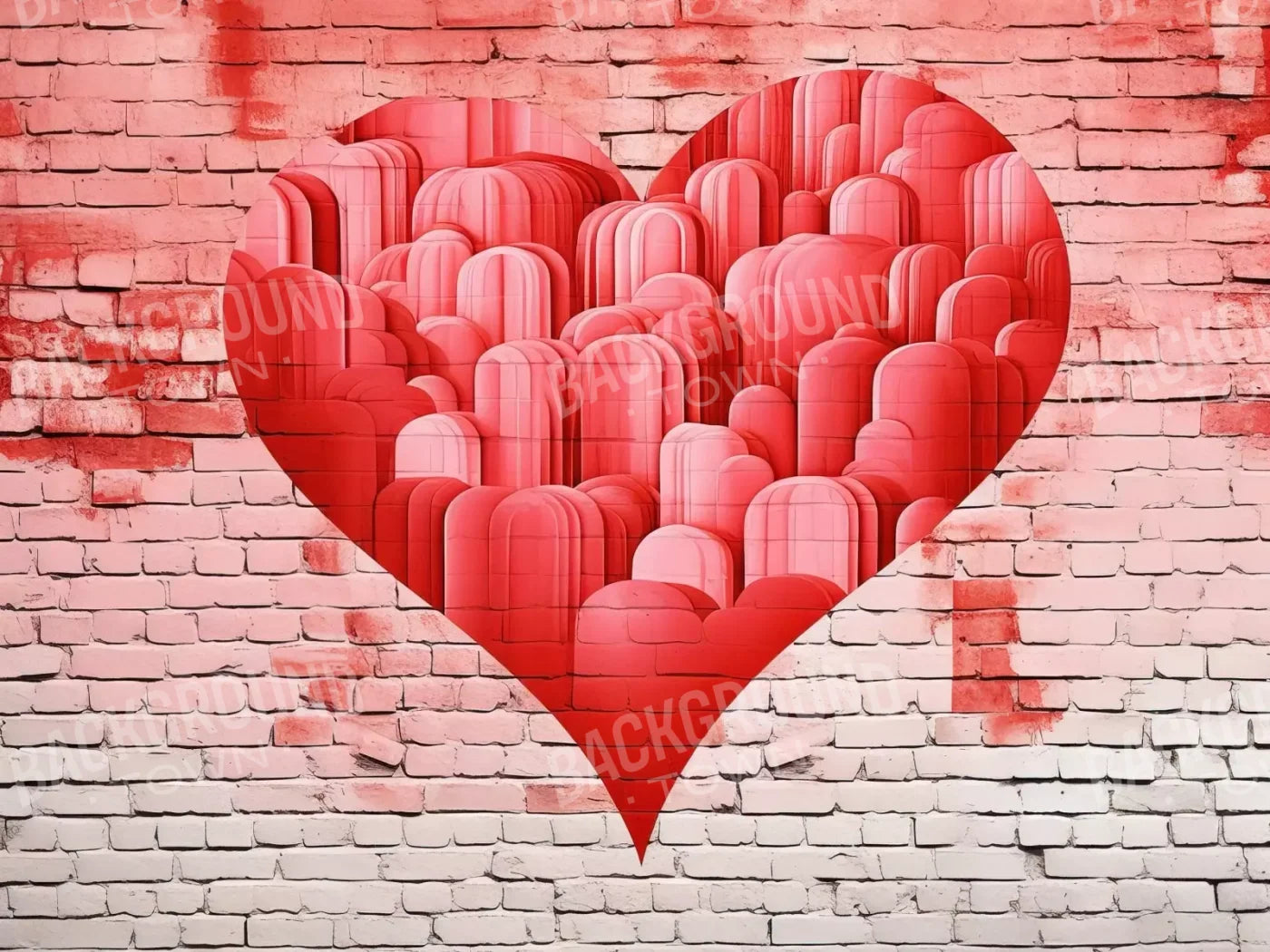 Graffitti Heart Iii 8’X6’ Fleece (96 X 72 Inch) Backdrop