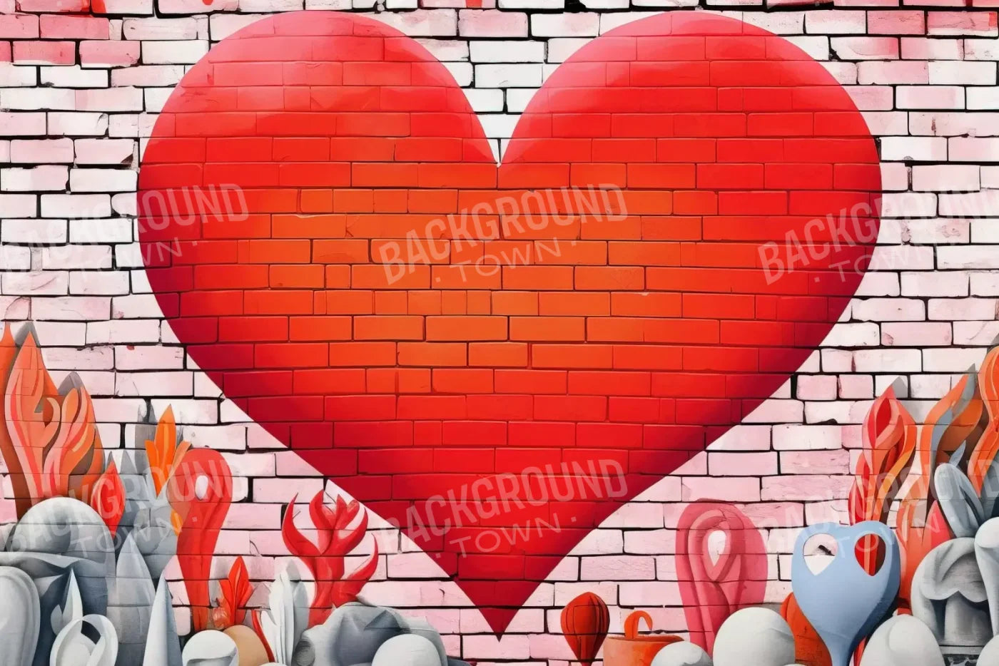 Graffitti Heart Iv 12’X8’ Ultracloth (144 X 96 Inch) Backdrop