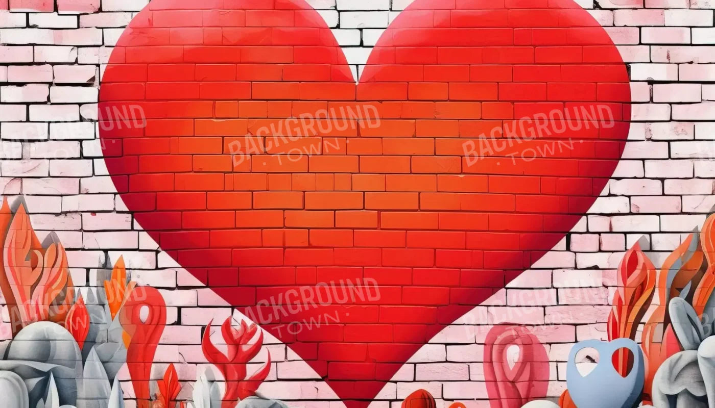 Graffitti Heart Iv 14’X8’ Ultracloth (168 X 96 Inch) Backdrop