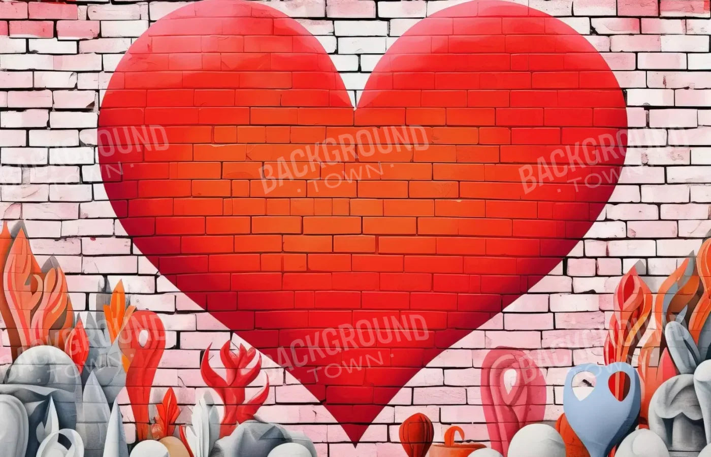 Graffitti Heart Iv 14’X9’ Ultracloth (168 X 108 Inch) Backdrop