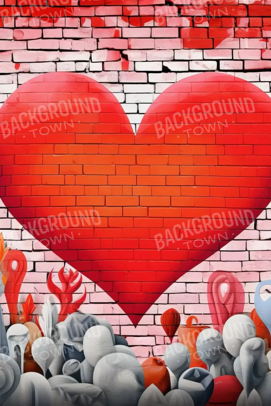 Graffitti Heart Iv 8’X12’ Ultracloth (96 X 144 Inch) Backdrop