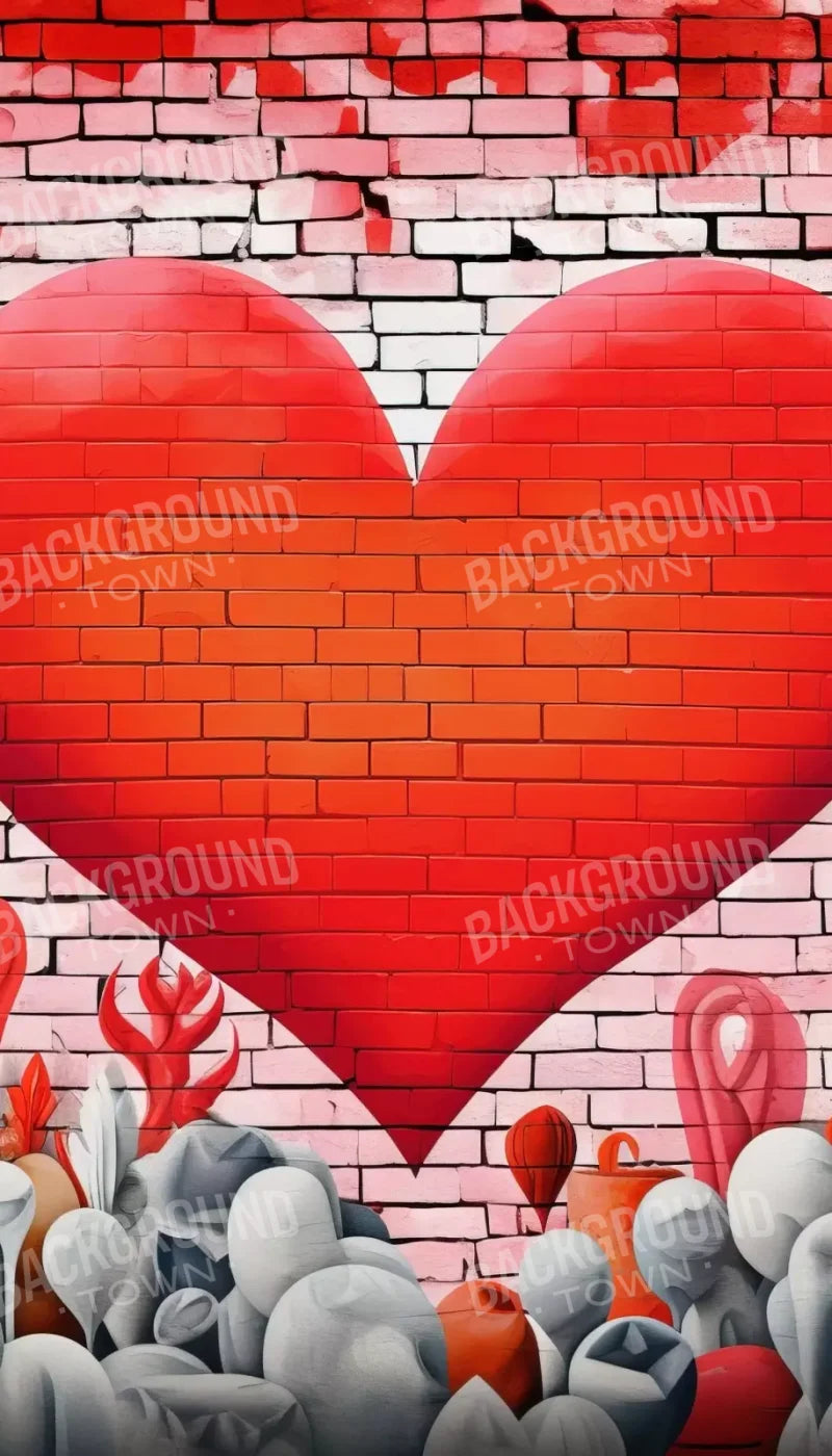 Graffitti Heart Iv 8’X14’ Ultracloth (96 X 168 Inch) Backdrop