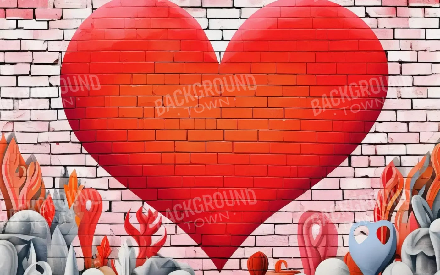 Graffitti Heart Iv 8’X5’ Ultracloth (96 X 60 Inch) Backdrop