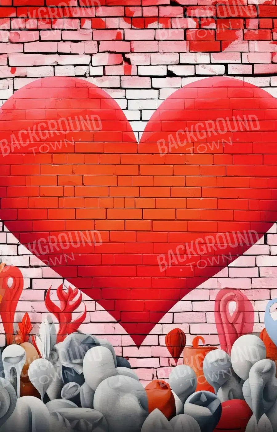 Graffitti Heart Iv 9’X14’ Ultracloth (108 X 168 Inch) Backdrop